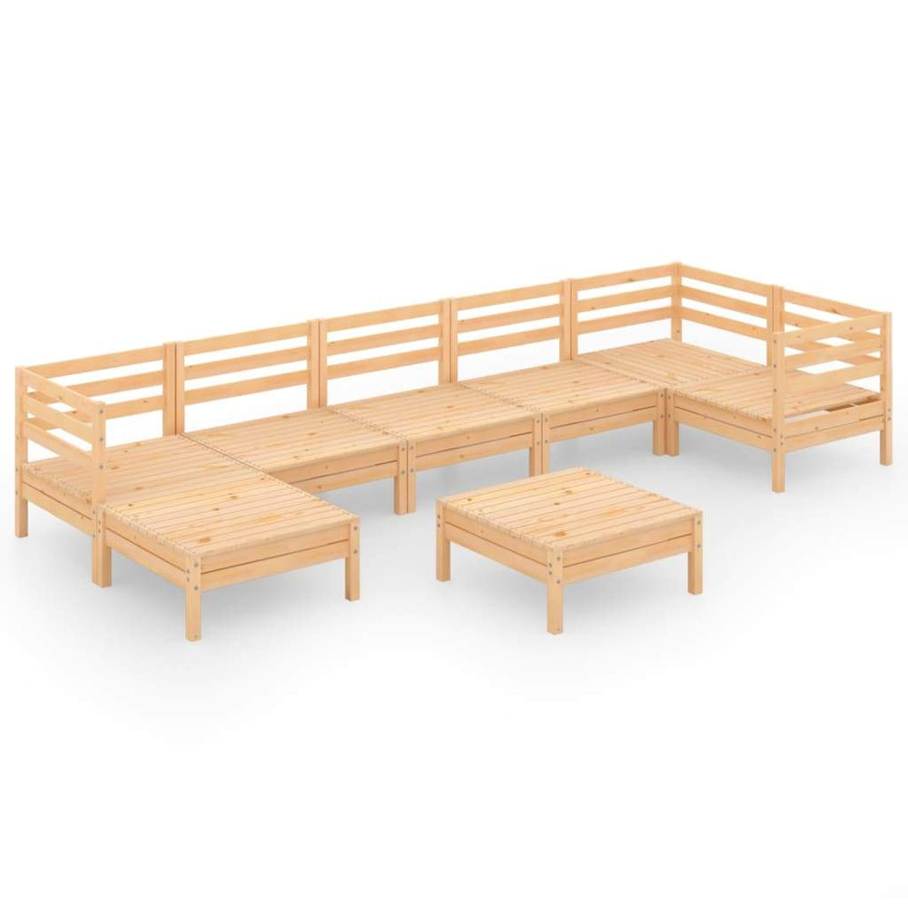 vidaXL 8 Piece Patio Lounge Set Solid Pinewood Black