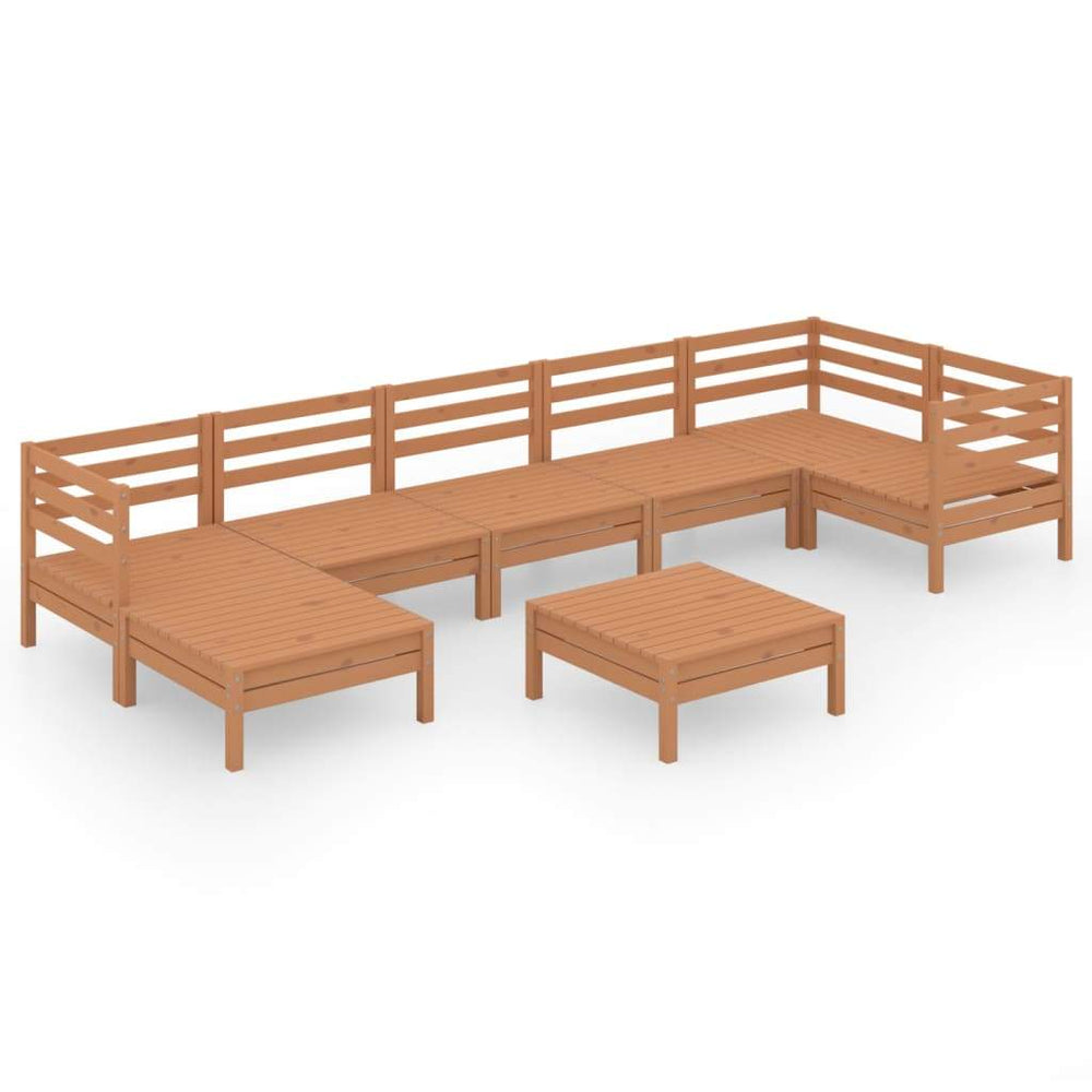 vidaXL 8 Piece Patio Lounge Set Solid Pinewood Black