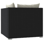vidaXL 2-Seater Sofa with Cushions Black Poly Rattan