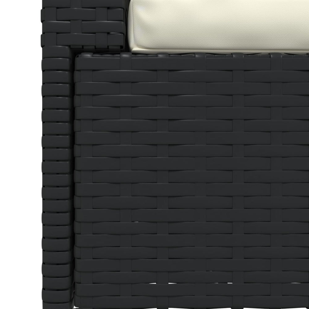 vidaXL 2-Seater Sofa with Cushions Black Poly Rattan