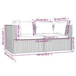 vidaXL 2-Seater Sofa with Cushions Gray Poly Rattan