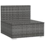 vidaXL 3-Seater Sofa with Cushions Gray Poly Rattan