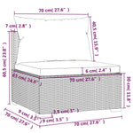 vidaXL 3-Seater Sofa with Cushions Gray Poly Rattan