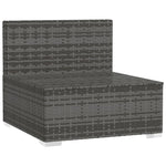 vidaXL 4-Seater Sofa with Cushions Gray Poly Rattan