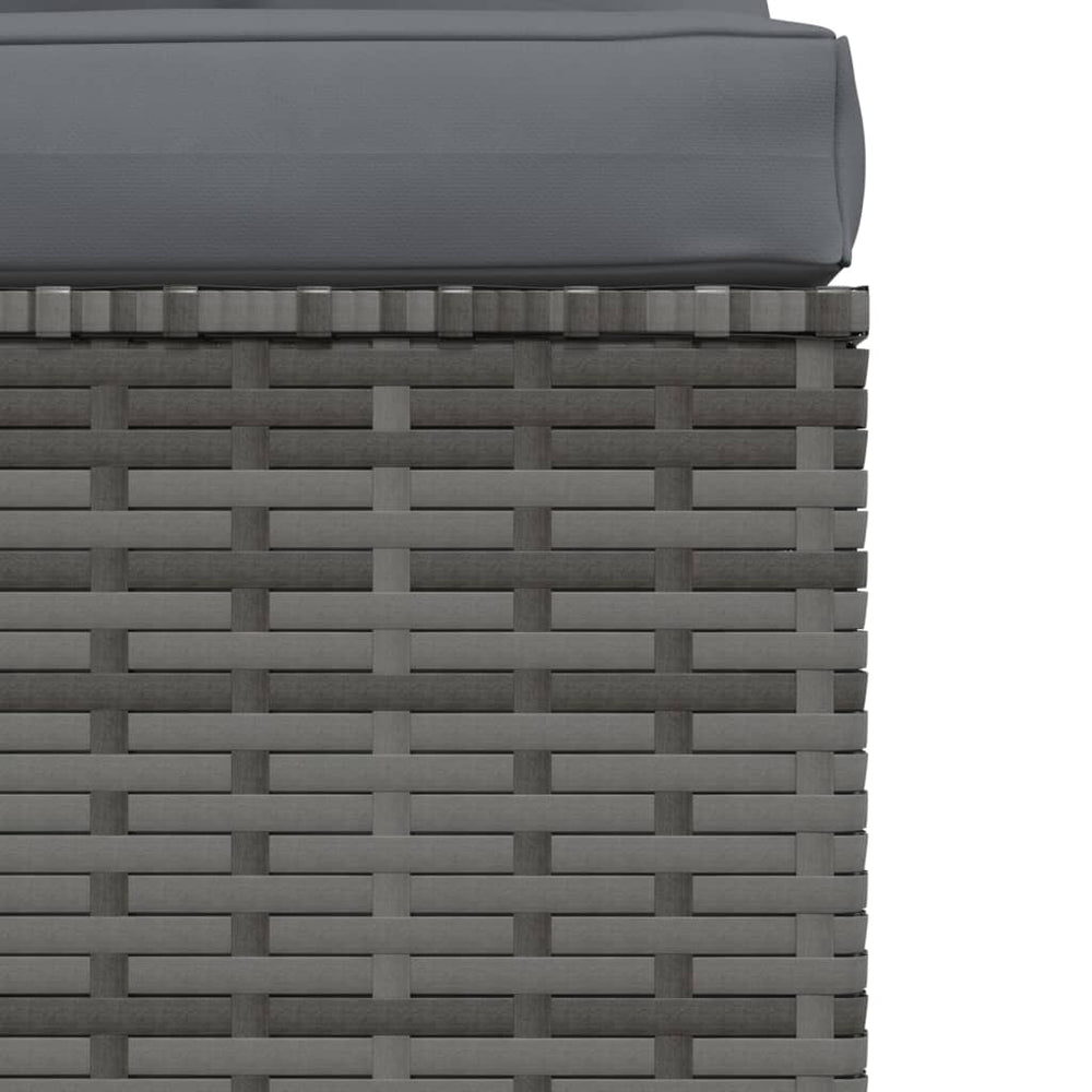 vidaXL 4-Seater Sofa with Cushions Gray Poly Rattan