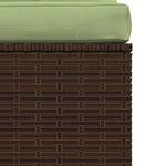 vidaXL 3-Seater Sofa with Cushions Brown Poly Rattan