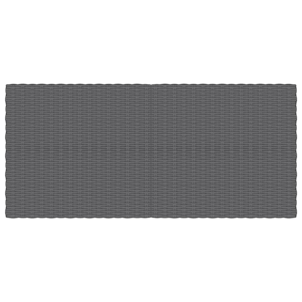 vidaXL Patio Coffee Table Dark Gray Half Round Poly Rattan