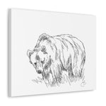 Canvas Gallery Wrap - Wall Art, Beer Wildlife, Line Art Sketch Print