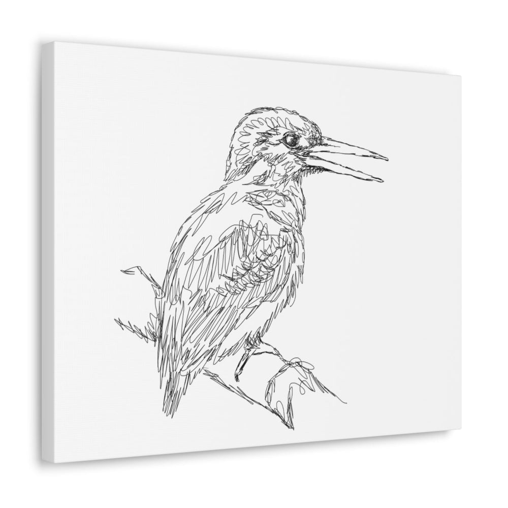 Canvas Gallery Wrap - Wall Art, Bird Wildlife, Line Art Sketch Print