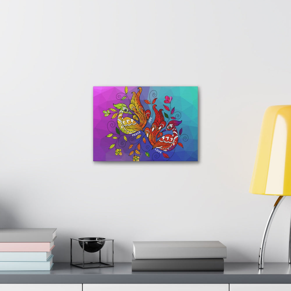 Canvas Print, Multicolor Wild Peacock Print, v2