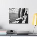 Canvas Gallery Wrap - Wall Art, Say It Soul Black And White Ocean Harbor