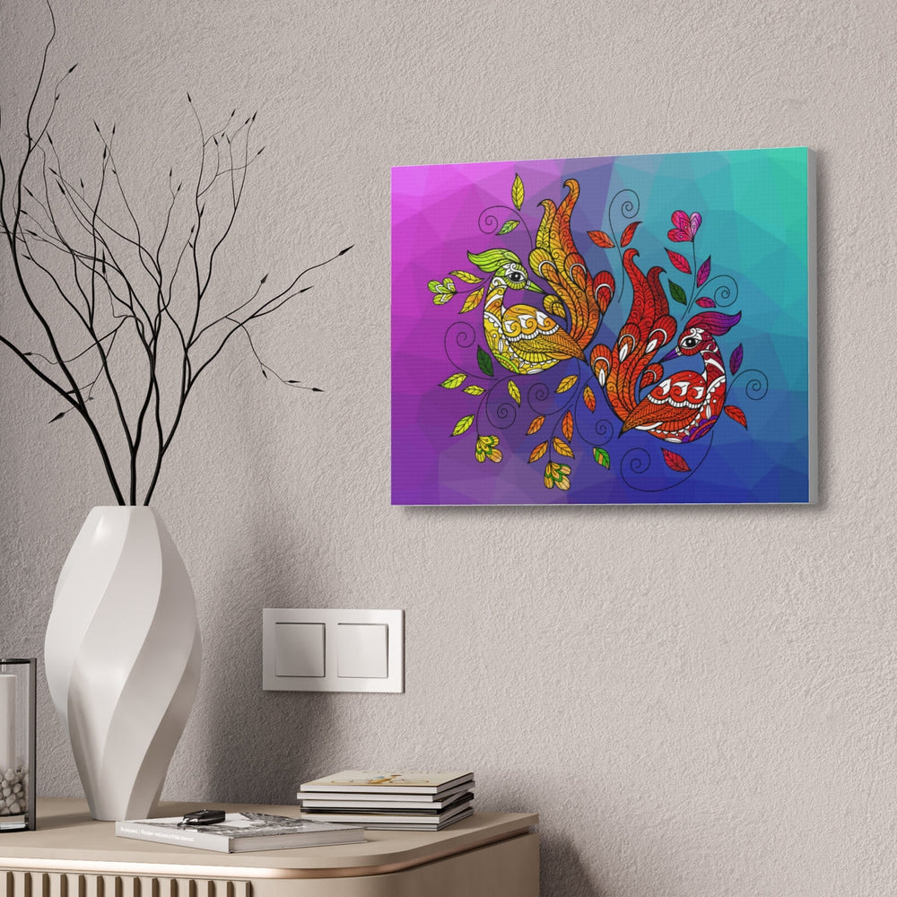 Canvas Print, Multicolor Wild Peacock Print, v3