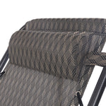 Set of 2 Zero Gravity Chairs Reclining Outdoor Furniture Lounger Gray