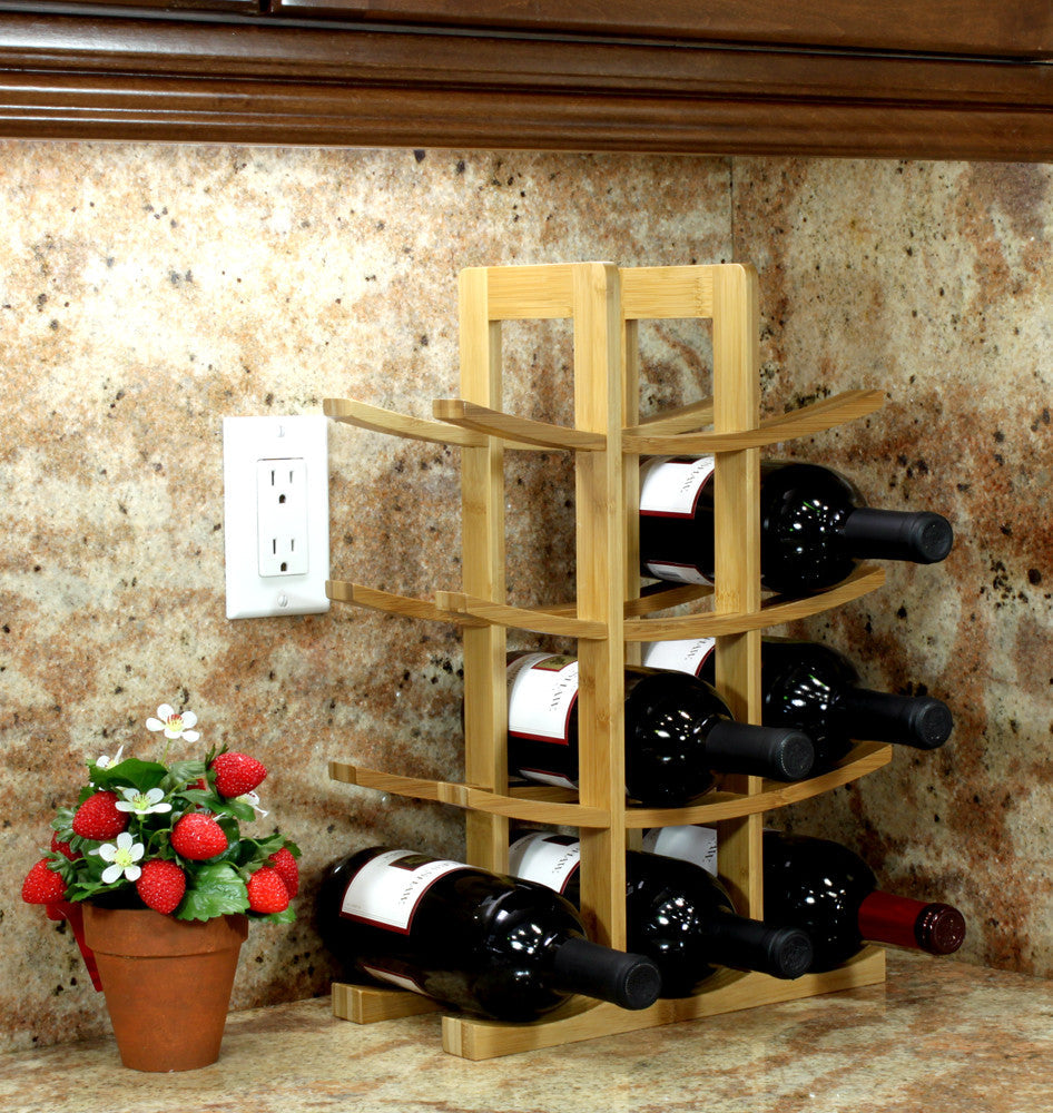 Oceanstar 12-Bottle Natural Bamboo Wine Rack WR1149