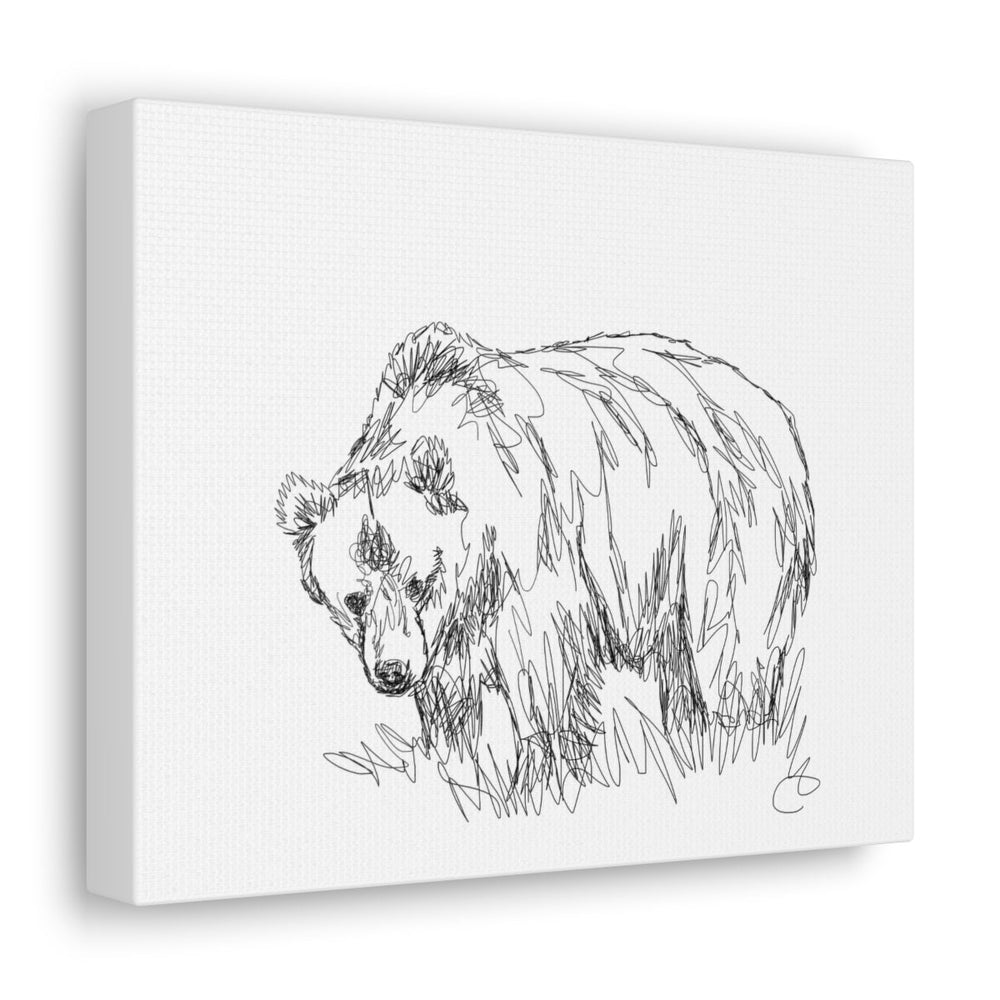 Canvas Gallery Wrap - Wall Art, Beer Wildlife, Line Art Sketch Print