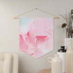 Home Decor, Wall Pennant, Pink Flower Bloom, Peaceful Spring Nature