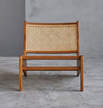 Amandine Lounge Chair - Wood & Natural Rattan.