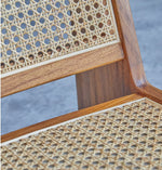 Amandine Lounge Chair - Wood & Natural Rattan.