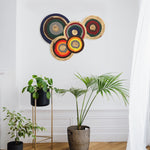 Set 5 Seagrass Hanging Wall Decor Basket, Round Handwoven Room Decor Basket for Boho, Scandinavian, Farmhouse Home Decor - Alternative Placemats