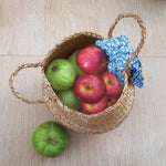 Seagrass Belly Basket w Handles, Beaded Planters Pot Cover for Indoor plants.