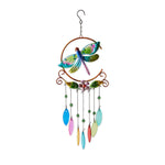 Glass Leaves Colorful Wind Chimes - Dragonfly