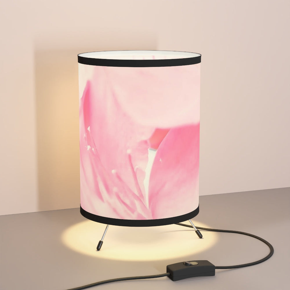 Home Decor, Tripod Lamp with Shade, Pink Flower Bloom, Peaceful Spring Nature