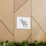 Canvas Gallery Wrap - Wall Art, Galloping Zebra Line Art Drawing Print