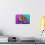 Canvas Print, Multicolor Wild Peacock Print, v2