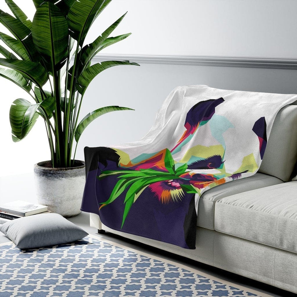 Decorative Throw Blanket, Colorful Pop Art Panda Print