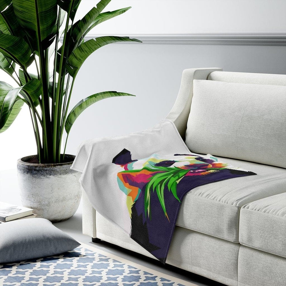 Decorative Throw Blanket, Colorful Pop Art Panda Print