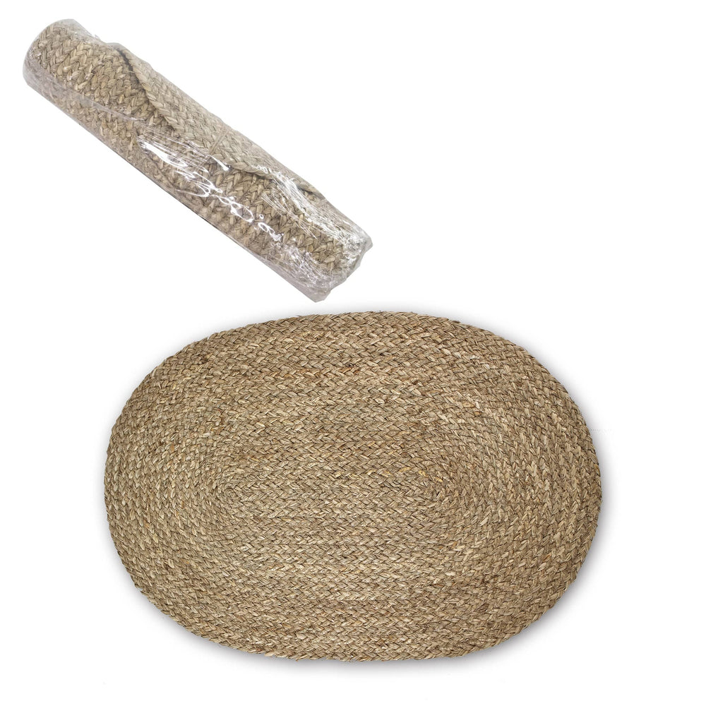 Oval Woven Doormat | Natural Seagrass Entrance Rug for Patio, Front Door, Indoor.