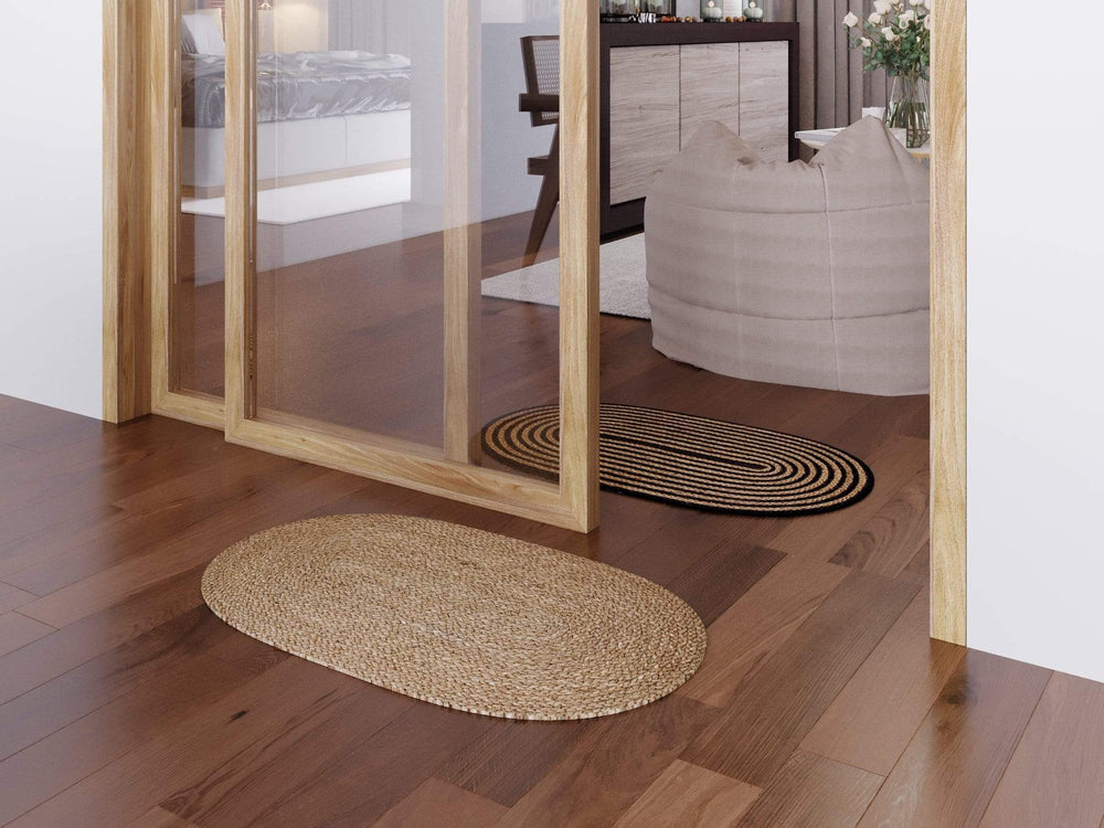 Oval Woven Doormat | Natural Seagrass Entrance Rug for Patio, Front Door, Indoor.