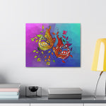 Canvas Print, Multicolor Wild Peacock Print, v3