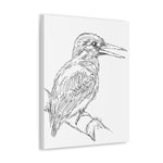 Home Decor, Canvas Gallery Wrap Vertical Wall Art, Bird Wildlife, Line Art Sketch Print