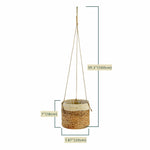Oval Water Hyacinth Hanging Plant Holder | Rustic Plant Cover for Indoor, Outdoors, Balcony, Gardening