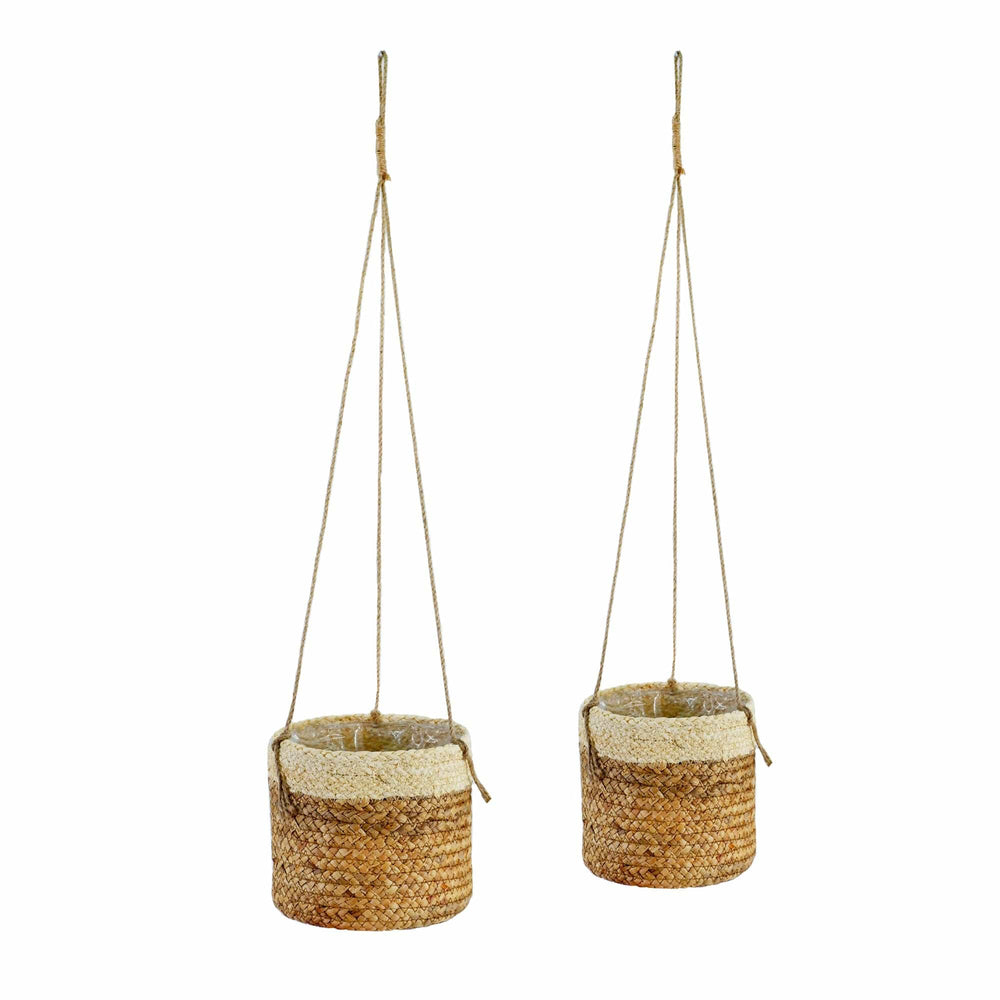 Oval Water Hyacinth Hanging Plant Holder | Rustic Plant Cover for Indoor, Outdoors, Balcony, Gardening