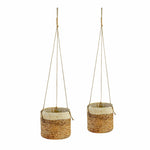 Oval Water Hyacinth Hanging Plant Holder | Rustic Plant Cover for Indoor, Outdoors, Balcony, Gardening