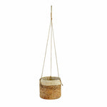 Oval Water Hyacinth Hanging Plant Holder | Rustic Plant Cover for Indoor, Outdoors, Balcony, Gardening