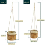 Oval Water Hyacinth Hanging Plant Holder | Rustic Plant Cover for Indoor, Outdoors, Balcony, Gardening