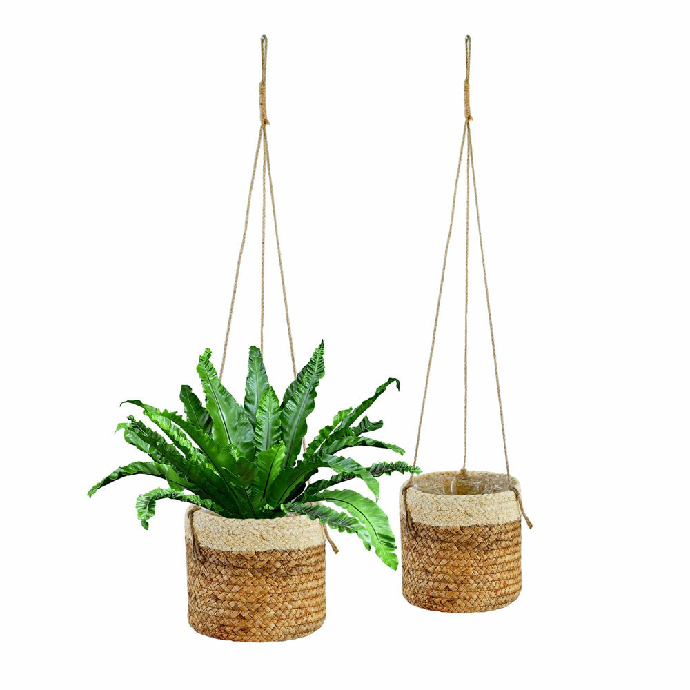 Oval Water Hyacinth Hanging Plant Holder | Rustic Plant Cover for Indoor, Outdoors, Balcony, Gardening