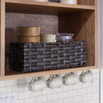 3-Section Rectangle Wicker Faux Rattan Basket