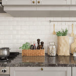 3-Section Rectangle Wicker Faux Rattan Basket