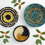 Seagrass Round Basket Set of 3 | Unique Farmhouse Wall Decor Tray for Wall Display or Home Decoration