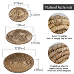 Seagrass Round Basket Set of 3 | Unique Farmhouse Wall Decor Tray for Wall Display or Home Decoration