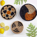 Seagrass Round Basket Set of 3 | Unique Farmhouse Wall Decor Tray for Wall Display or Home Decoration