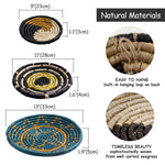 Seagrass Round Basket Set of 3 | Unique Farmhouse Wall Decor Tray for Wall Display or Home Decoration