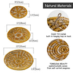 Seagrass Round Basket Set of 3 | Unique Farmhouse Wall Decor Tray for Wall Display or Home Decoration