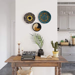 Seagrass Round Basket Set of 3 | Unique Farmhouse Wall Decor Tray for Wall Display or Home Decoration