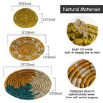 Seagrass Round Basket Set of 3 | Unique Farmhouse Wall Decor Tray for Wall Display or Home Decoration