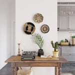 Seagrass Round Basket Set of 3 | Unique Farmhouse Wall Decor Tray for Wall Display or Home Decoration